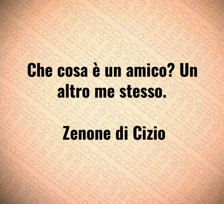 Che cosa è un amico  Un altro me stesso 

 Zenone di Cizio