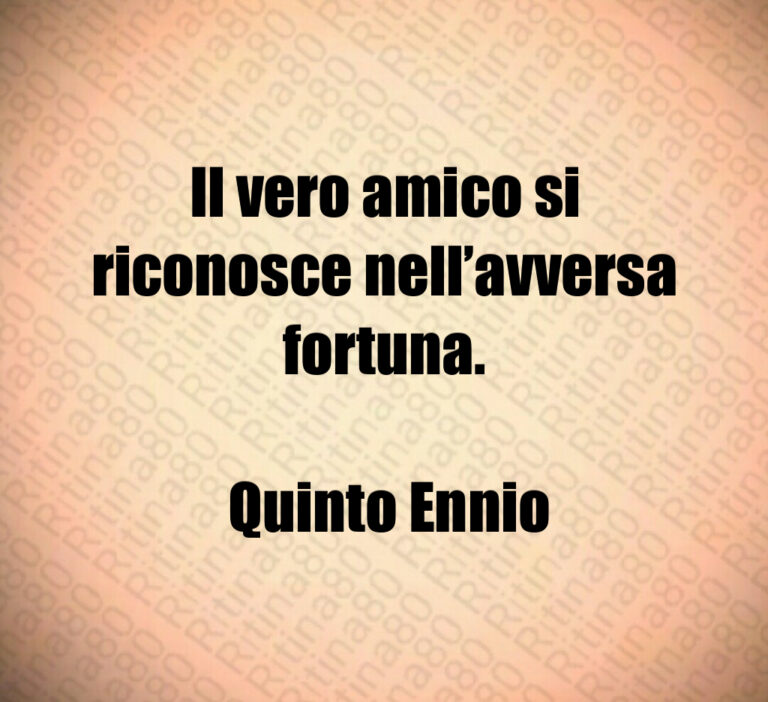 Il vero amico si riconosce nell avversa fortuna 

 Quinto Ennio
