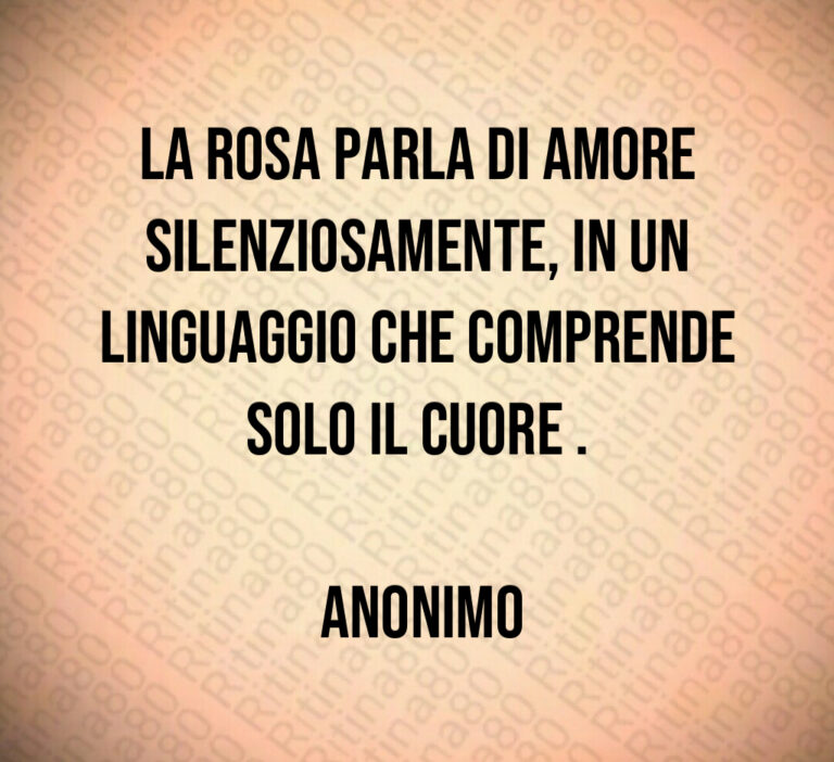 La rosa parla di amore silenziosamente  in un linguaggio che comprende solo il cuore  

 Anonimo