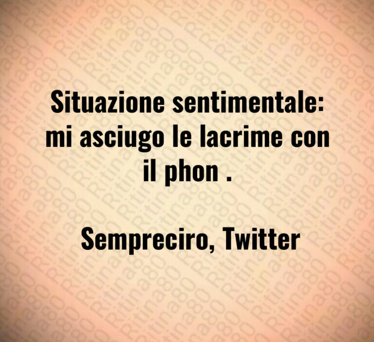 Situazione sentimentale  mi asciugo le lacrime con il phon  

 Sempreciro  Twitter