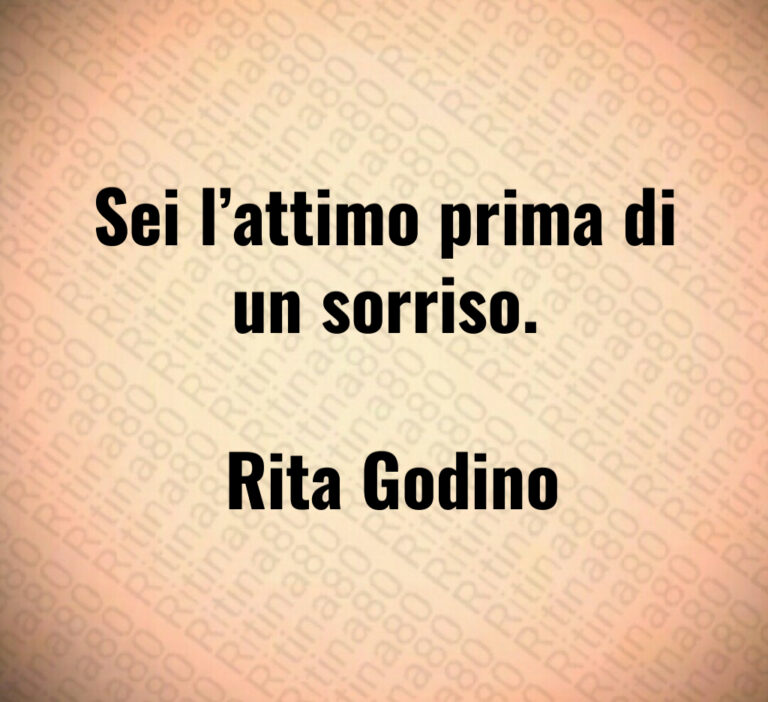Sei l attimo prima di un sorriso 

 Rita Godino