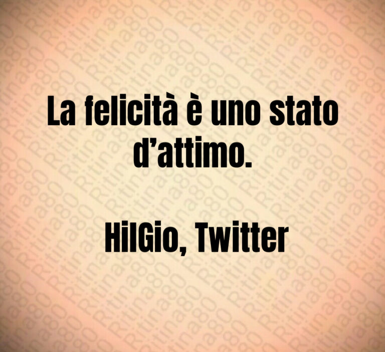 La felicità è uno stato d attimo 

 HilGio  Twitter