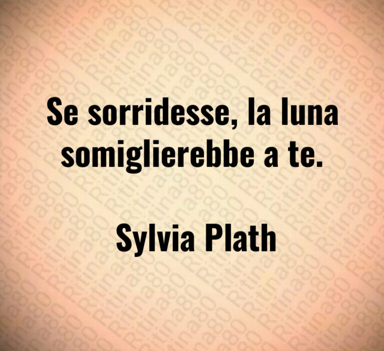 Se sorridesse  la luna somiglierebbe a te 

 Sylvia Plath